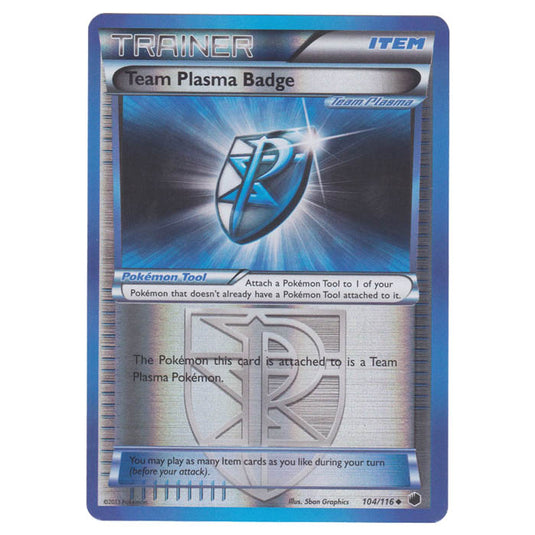 Pokemon - Black & White - Plasma Freeze - (Reverse Holo) Team Plasma Badge - 104/116