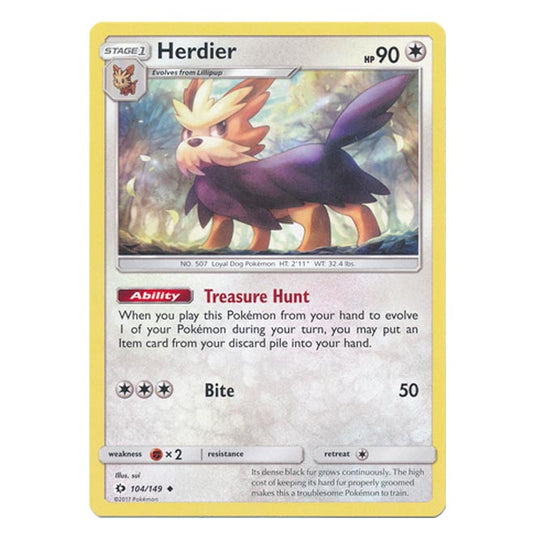 Pokemon - Sun & Moon - Base Set - Herdier - 104/149