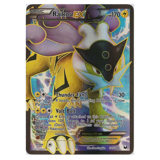 Pokemon - Black & White - Dark Explorers - Raikou-EX Full-Art - 105/108