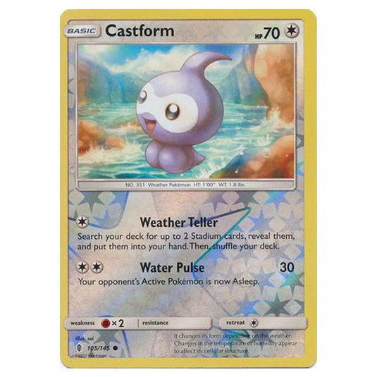 Pokemon - Sun & Moon - Guardians Rising - (Reverse Holo) - Castform - 105/145