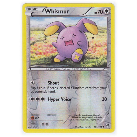Pokemon - Black & White - Plasma Storm (Reverse Holo) - Whismur - 105/135
