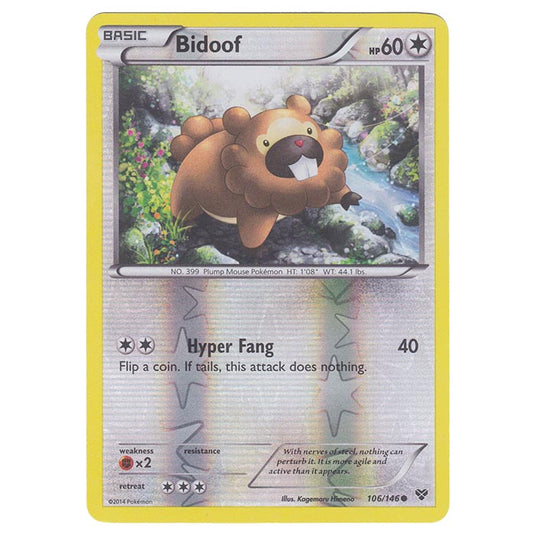 Pokemon - XY Base Set - (Reverse Holo) Bidoof - 106/146