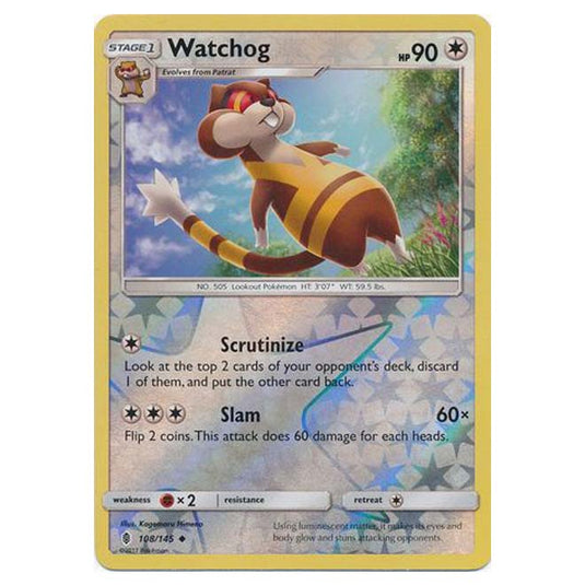 Pokemon - Sun & Moon - Guardians Rising - (Reverse Holo) - Watchog - 108/145