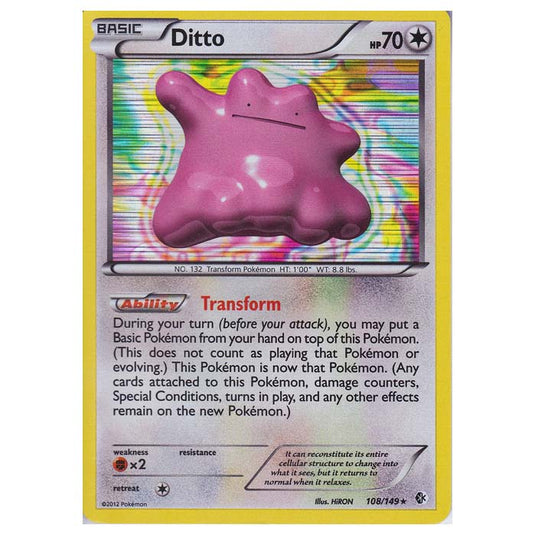 Pokemon - Black & White - Boundaries Crossed - Ditto 108/149