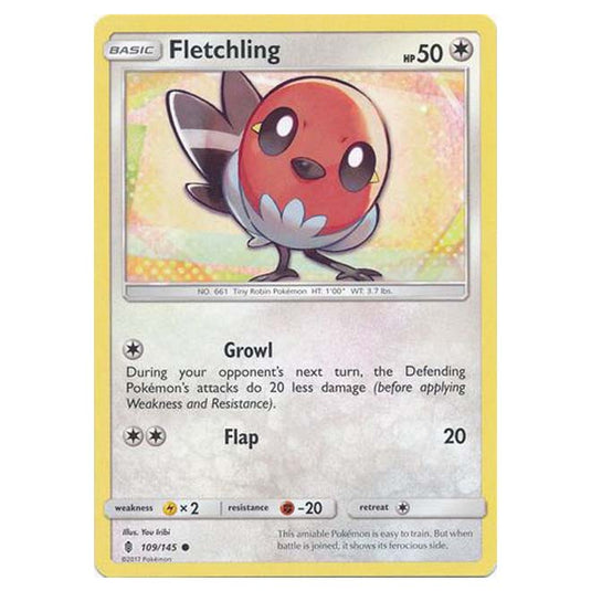Pokemon - Sun & Moon - Guardians Rising - Fletchling - 109/145