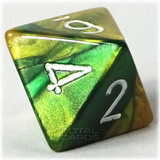 Chessex - Gemini 16mm D8 - Gold-Green w/White
