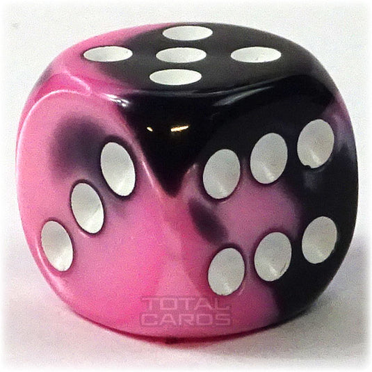 Chessex - Gemini 16mm D6 w/pips - Black-Pink w/White