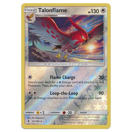 Pokemon - Sun & Moon - Guardians Rising - (Reverse Holo) - Talonflame - 111/145