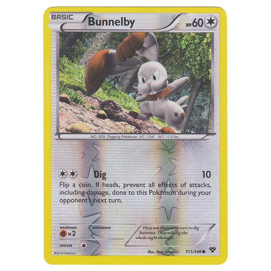 Pokemon - XY Base Set - (Reverse Holo) Bunnelby - 111/146