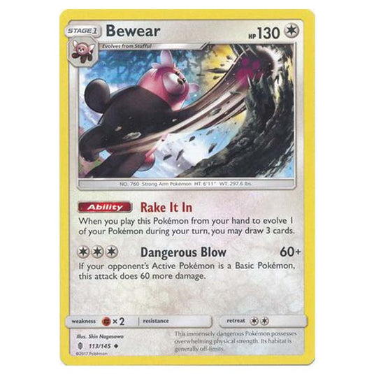 Pokemon - Sun & Moon - Guardians Rising - Bewear - 113/145