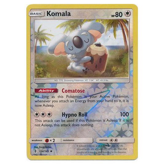 Pokemon - Sun & Moon - Guardians Rising - (Reverse Holo) - Komala - 114/145
