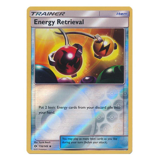 Pokemon - Sun & Moon - Base Set - (Reverse Holo) - Energy Retrieval - 116/149