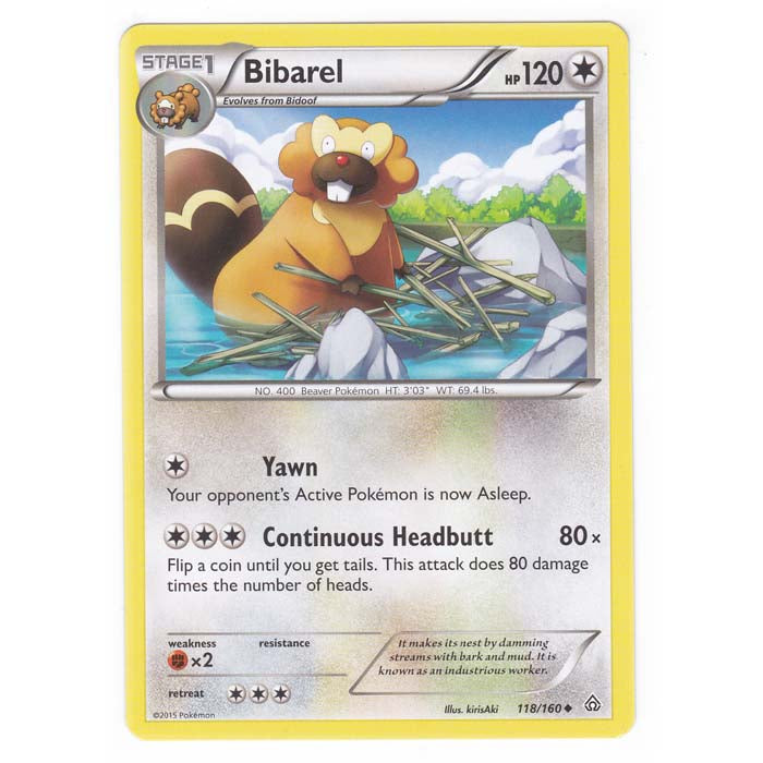 Pokemon - XY Primal Clash - Bibarel - 118/160 Pokemon - XY Primal Clash - Bibarel - 118/160