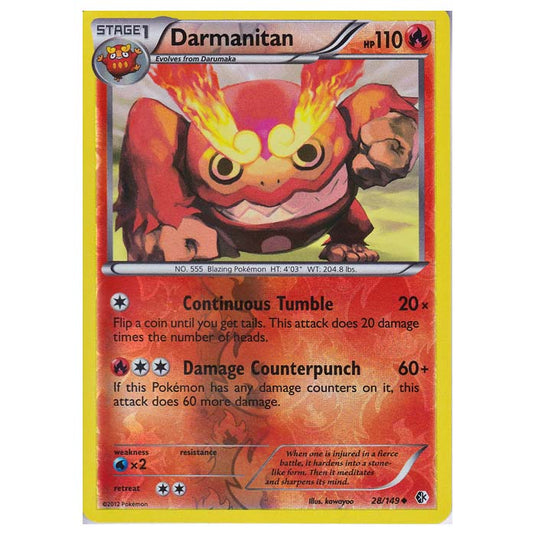 Pokemon - Black & White - Boundaries Crossed (Reverse Holo) - Darmanitan 28/149