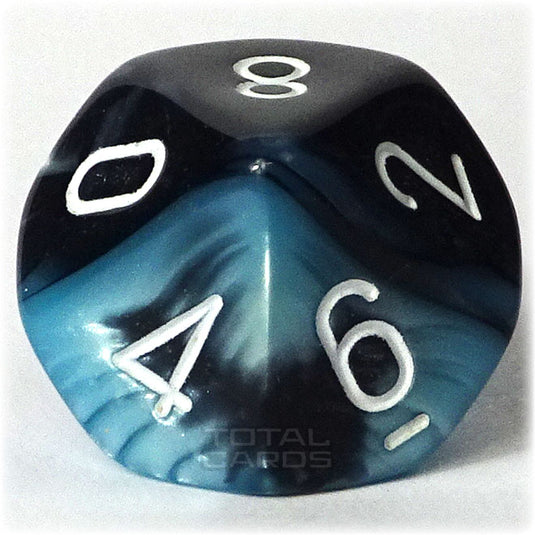 Chessex - Gemini 16mm D10 - Black-Light Blue w/White