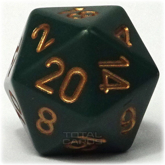 Chessex - Opaque 16mm D20 - Dusty Green w/Gold
