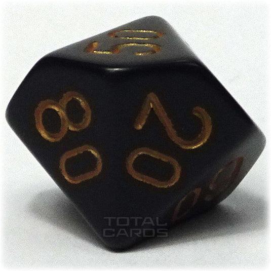 Chessex - Opaque 16mm D10/100 - Black w/Gold