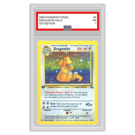Pokemon - Fossil - Dragonite (1st Edition) - 4/62 (Graded Card)