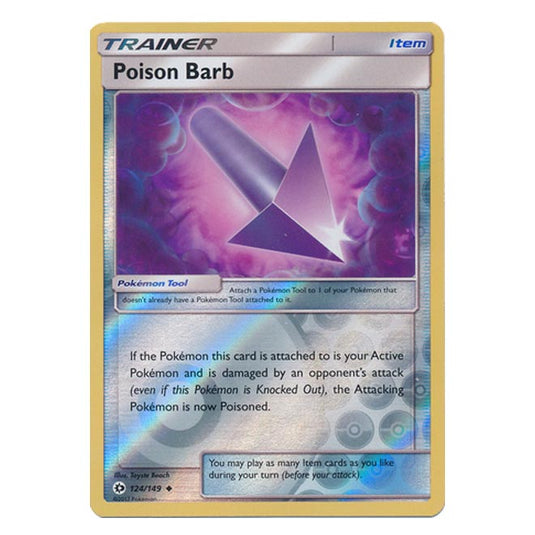 Pokemon - Sun & Moon - Base Set - (Reverse Holo) - Poison Barb - 124/149