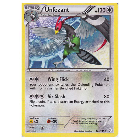 Pokemon - Black & White - Boundaries Crossed - Unfezant 125/149