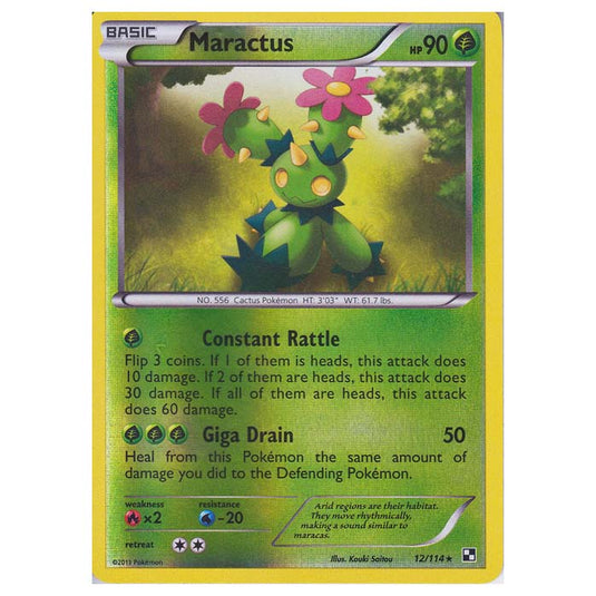 Pokemon - Black & White - (Reverse Holo) Maractus 12/114