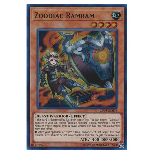 Yu-Gi-Oh! - OTS Tournament Pack 5 - Zoodiac Ramram (Super Rare) OP05-EN008