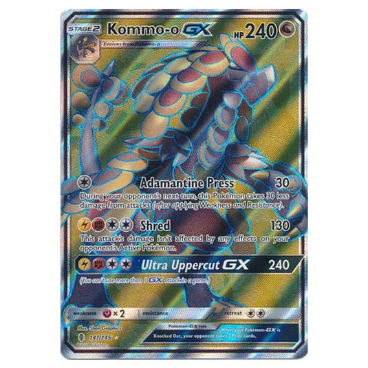 Pokemon - Sun & Moon - Guardians Rising - Kommo-o-GX (Fullt Art) - 141/145