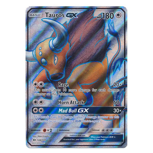 Pokemon - Sun & Moon - Base Set - Tauros-GX (Full Art) - 144/149