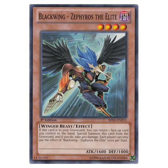 Yu-Gi-Oh! - Battle Pack - Epic Dawn - Blackwing - Zephyros the Elite (Common) BP01-EN215