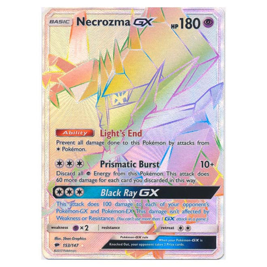 Pokemon - Sun & Moon - Burning Shadows - Necrozma-GX (Hyper Rare) - 153/147