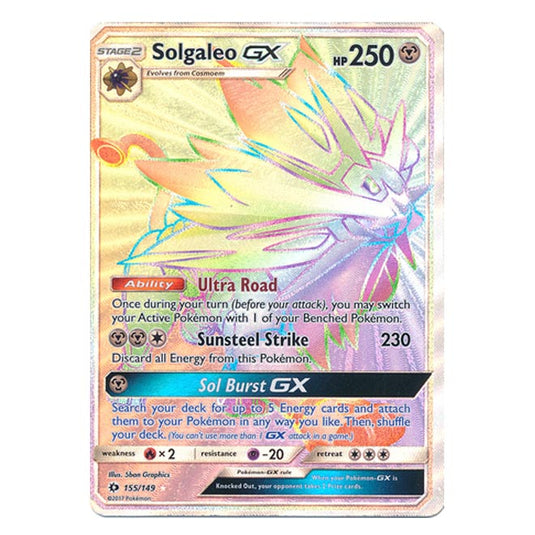 Pokemon - Sun & Moon - Base Set - Solgaleo-GX (Hyper Rare) - 155/149