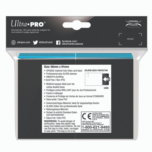 Ultra Pro - Standard Sleeves - Gloss Eclipse - Sky Blue (100 Sleeves)