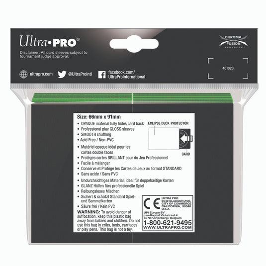 Ultra Pro - Standard Sleeves - Gloss Eclipse - Lime Green (100 Sleeves)