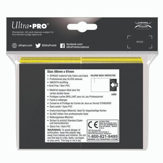 Ultra Pro - Standard Sleeves - Gloss Eclipse - Lemon Yellow (100 Sleeves)