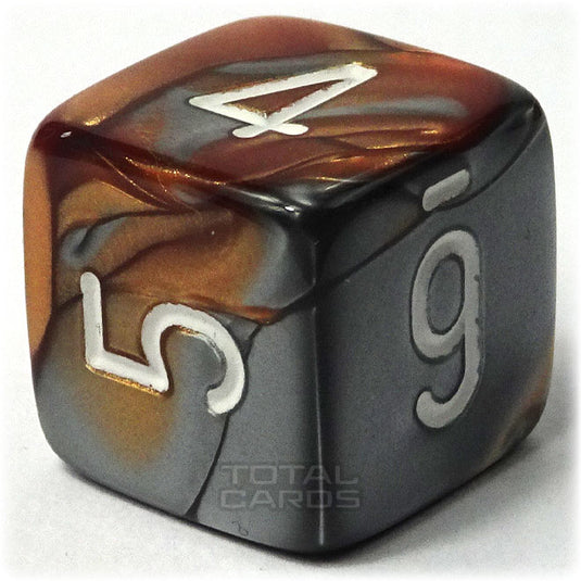 Chessex - Gemini 16mm D6 - Copper-Silver w/White