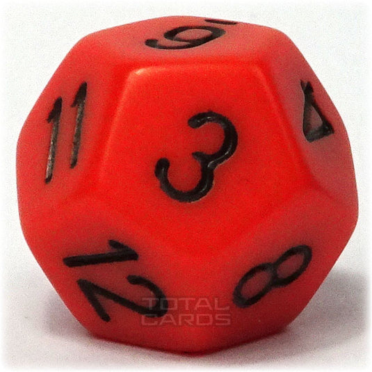 Chessex - Opaque 16mm D12 - Orange w/Black