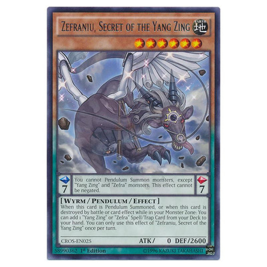 Yu-Gi-Oh! - Crossed Souls - Zefraniu, Secret of the Yang Zing (Rare) CROS-EN025