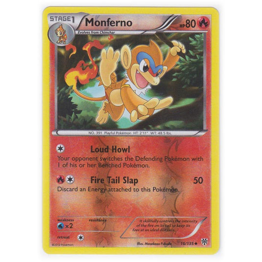 Pokemon - Black & White - Plasma Storm (Reverse Holo) - Monferno - 16/135
