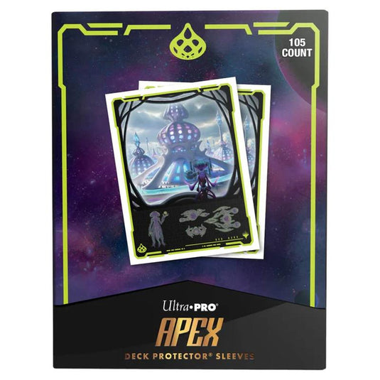 Ultra Pro - Magic The Gathering - Edge Of Eternities - Apex Deck Protector Sleeves - 105 Sleeves - Blue Mythic
