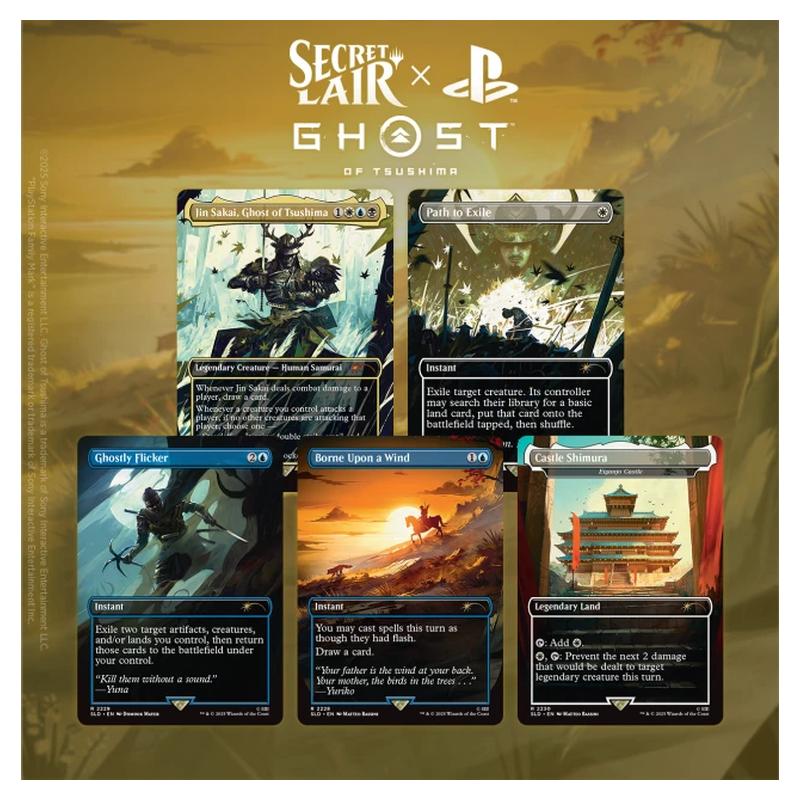 jin sakai ghost of tsushima mtg card Magic the Gathering - Secret Lair x Playstation Superdrop