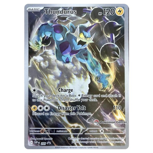 Pokemon - SV Black Star Promos - Thundurus SVP209 - Pokémon Center Play Stamp