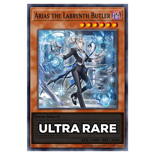 Arias the Labrynth Butler RA05-EN028 card from the Yu-Gi-Oh! set Rarity Collection 5