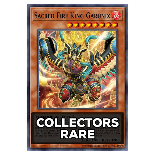 Sacred Fire King Garunix RA05-EN031 card from the Yu-Gi-Oh! set Rarity Collection 5