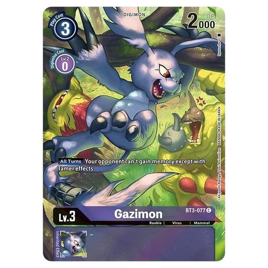 Digimon Card Game - Promos: Dimensional Phase (BT3) - Gazimon (Common) - BT3-077 (Alt Art)
