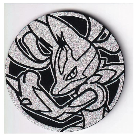 Pokemon - Mega Evolution Lunch Box Tin - Mega Lucario Jumbo Coin - Silver Rainbow Sparkle Holo