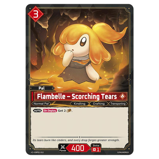 Flambelle – Scorching Tears card from the Palworld set Dawn of Palpagos
