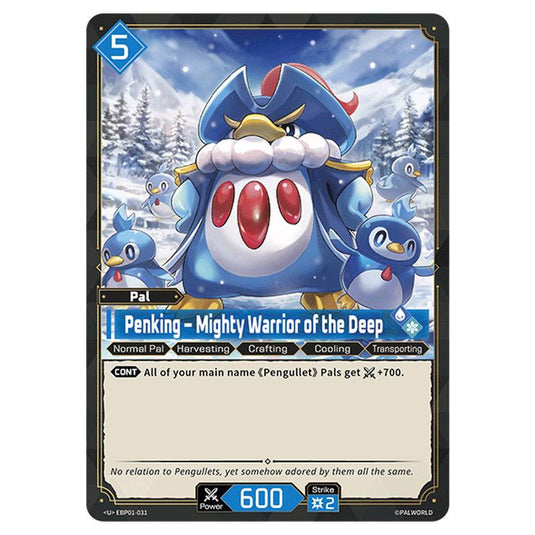 Penking – Mighty Warrior of the Deep card from the Palworld set Dawn of Palpagos