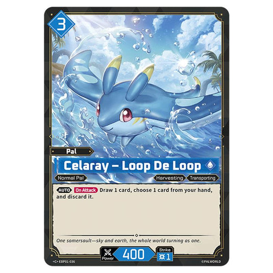 Celaray – Loop De Loop card from the Palworld set Dawn of Palpagos
