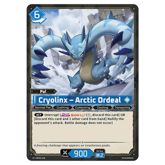 Cryolinx – Arctic Ordeal card from the Palworld set Dawn of Palpagos