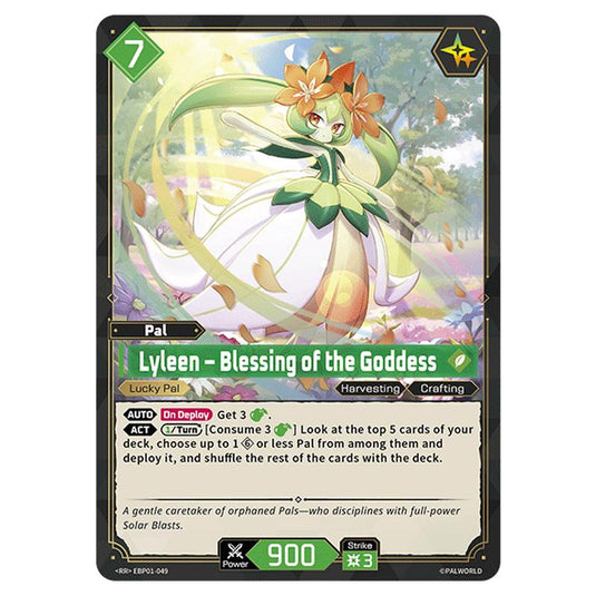 Lyleen – Blessing of the Goddess card from the Palworld set Dawn of Palpagos